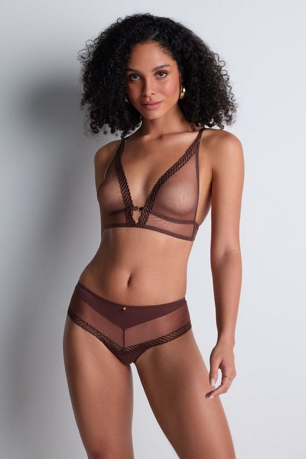 Бюстьє з мікросітки 4M10 Sheer Emotion sepia