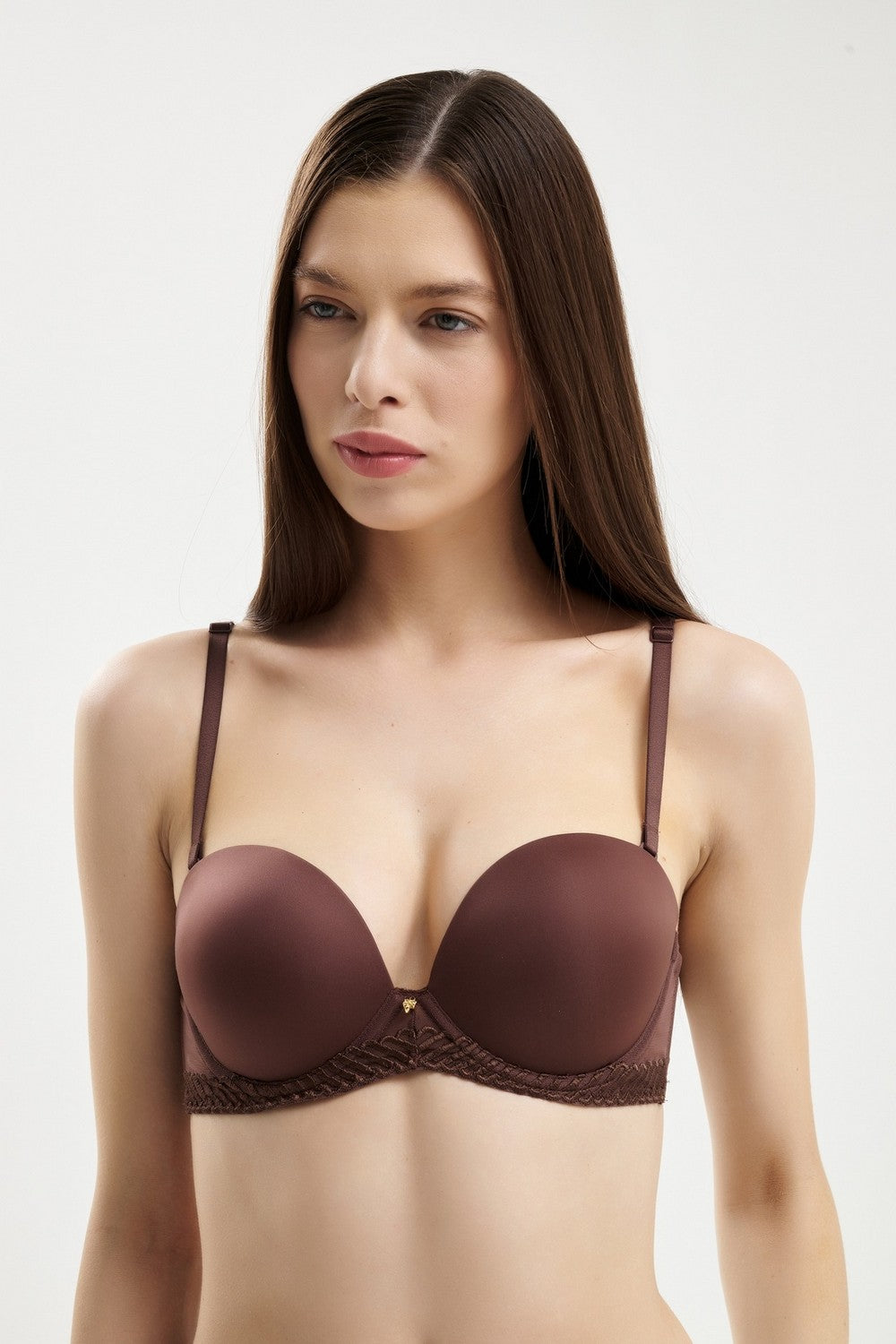 Бюстгальтер-бандо на косточках 4MP06 Sheer Emotion sepia