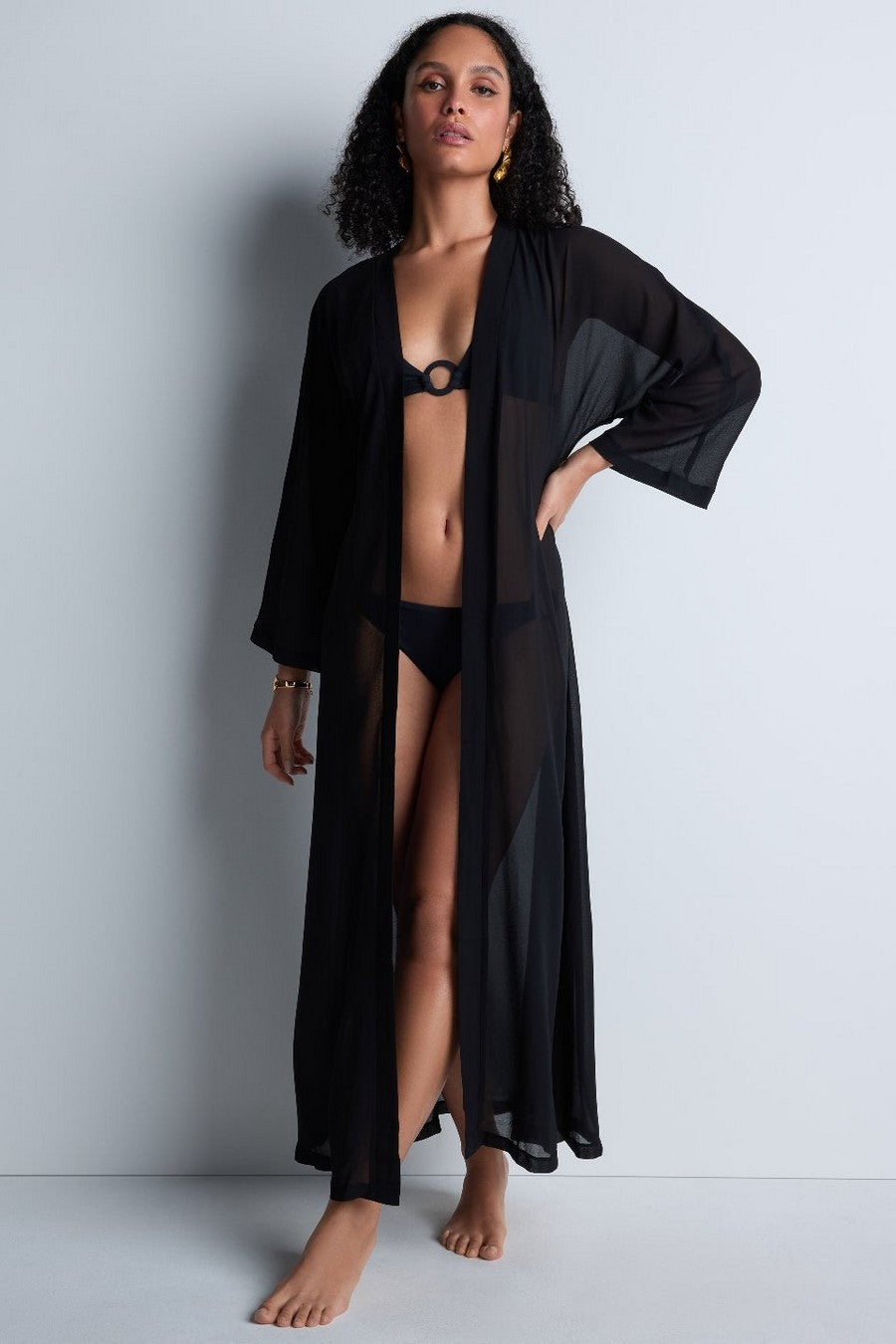 Пляжная длинная туника 4Z65 Beach Walk black