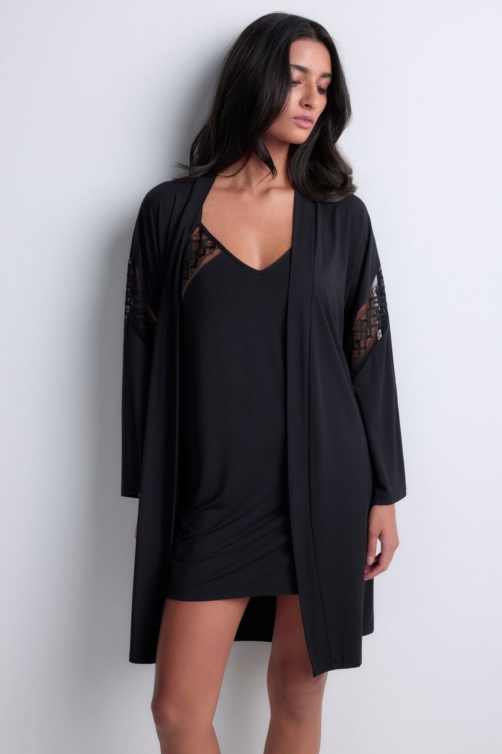 Халат из модала 5L65 Sweet Obsession black