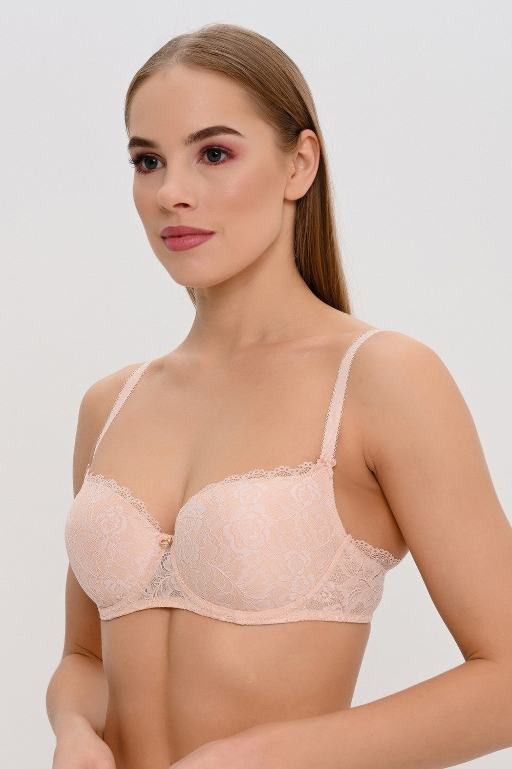 Формованный бюстгальтер с кружевом HK04 Rosessence Nude D'Ete