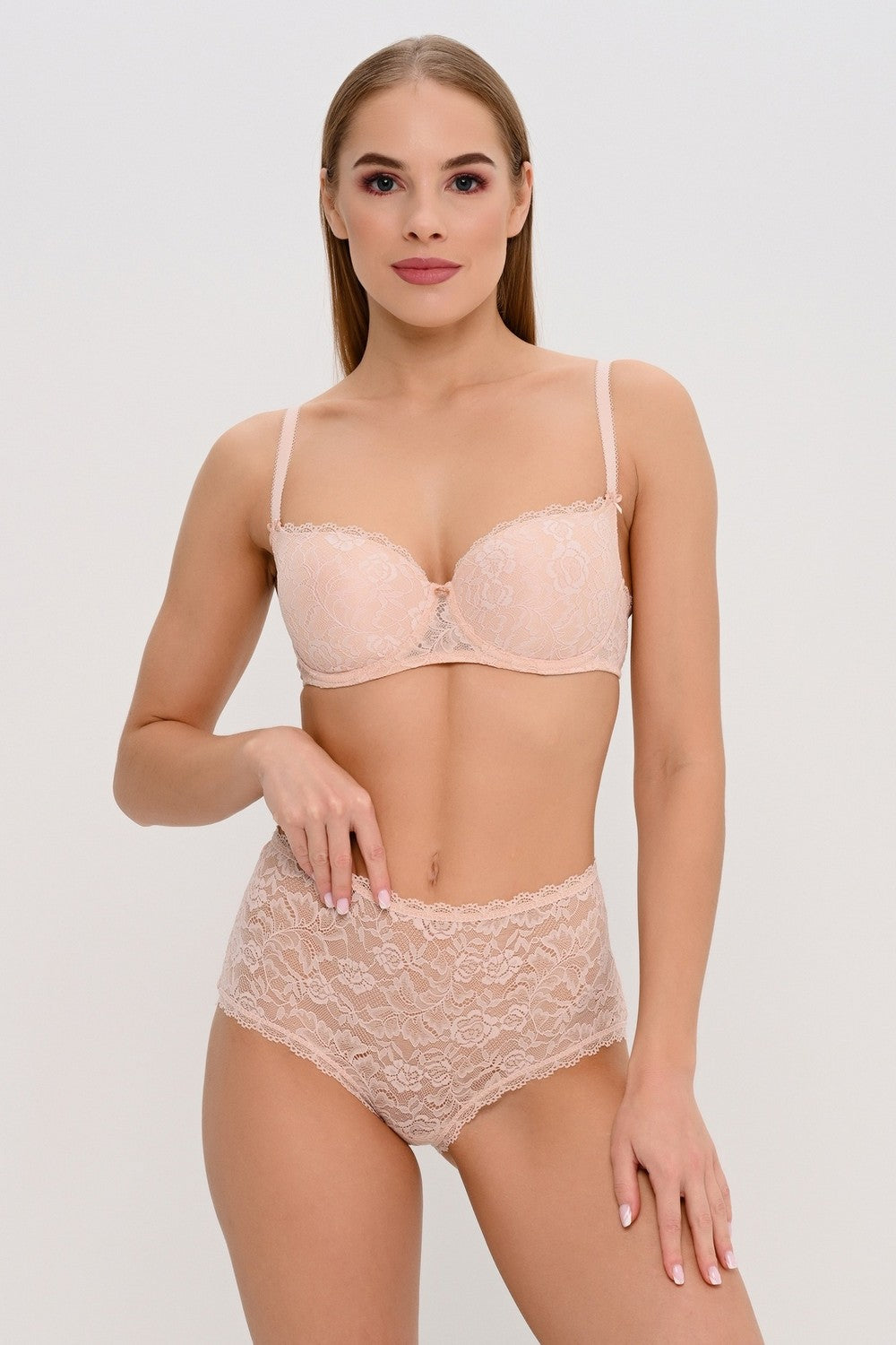 Формованный бюстгальтер с кружевом HK04 Rosessence Nude D'Ete