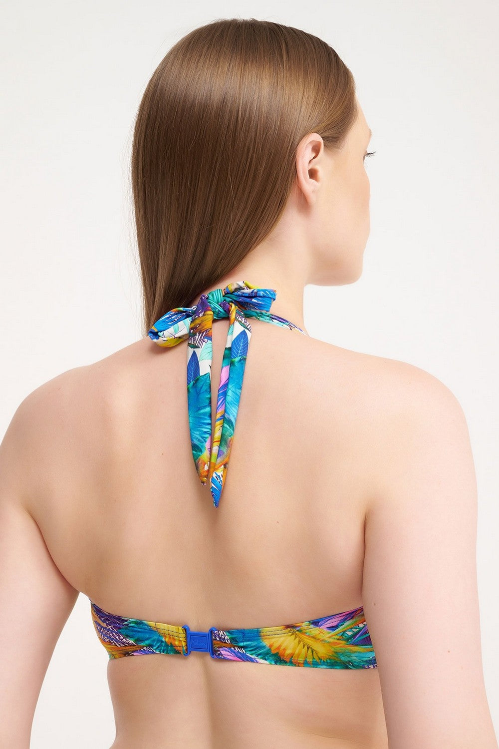 Купальный бюстгальтер с принтом HR14 Fleur Tropicale bleu eden