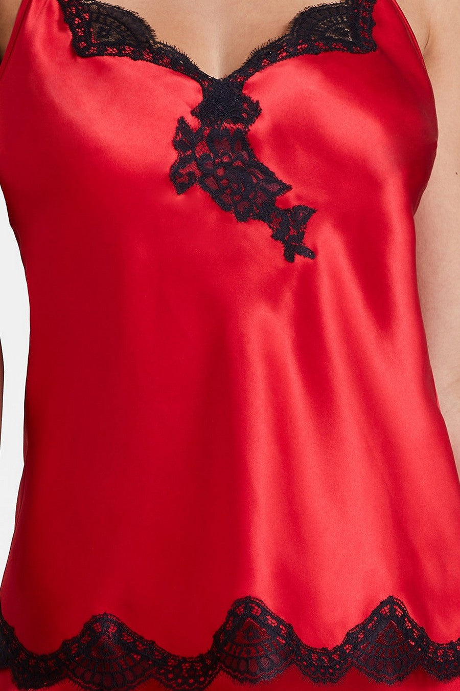 Шелковая пижамная майка QS38 Toi Mon Amour rouge passion