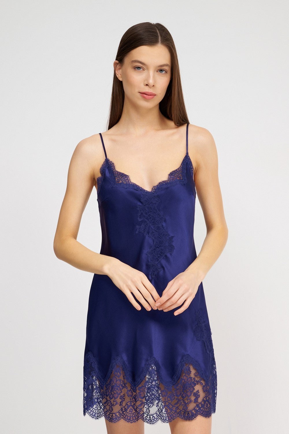 Шовкова нічна сорочка QS40 Toi Mon Amour marine