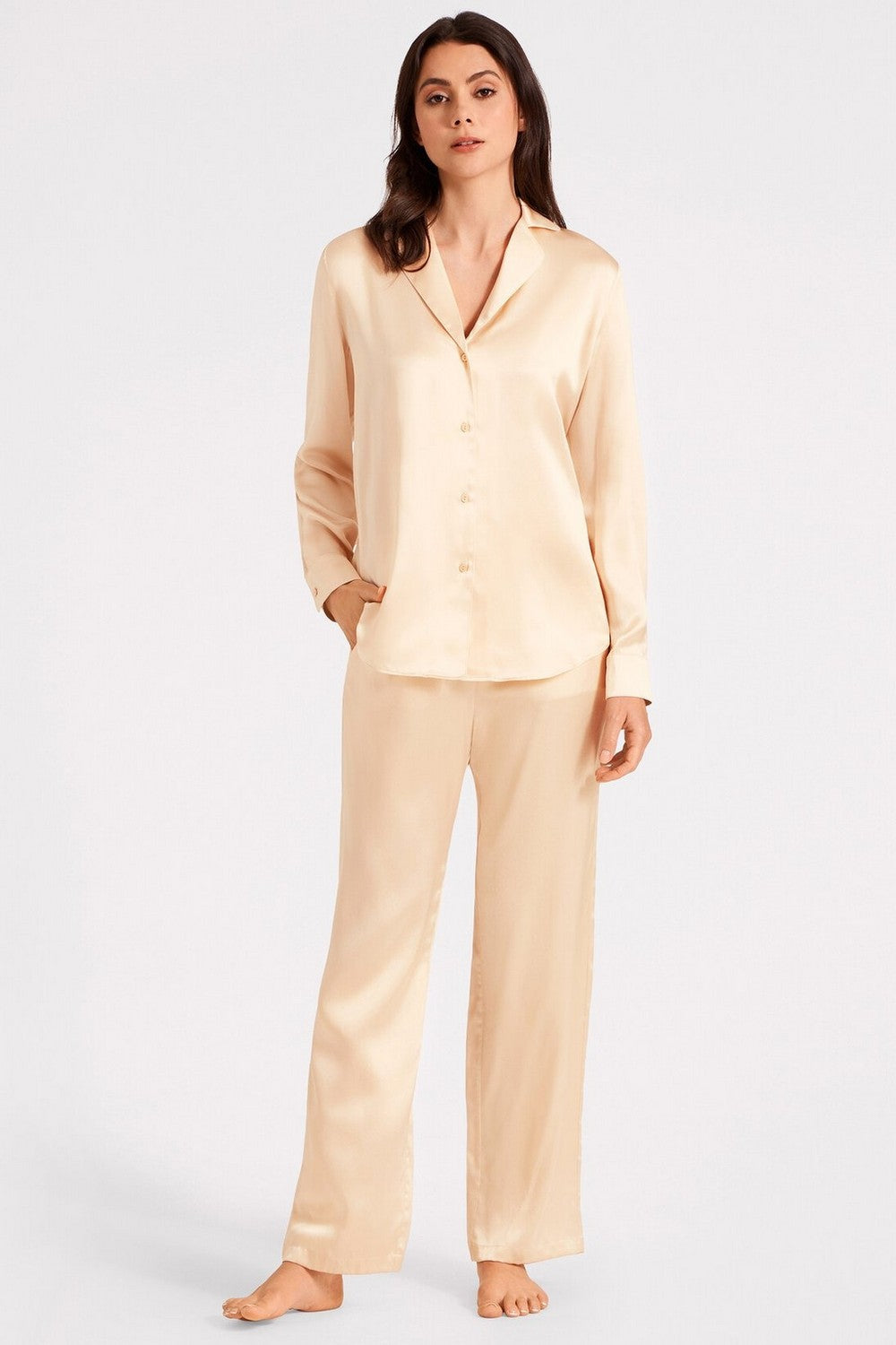 Шелковая блуза на пуговицах QS44 Toi Mon Amour blond