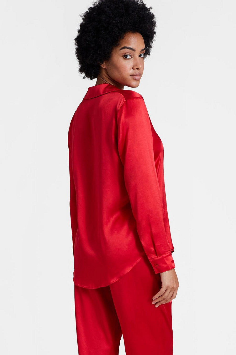 Шелковая блуза на пуговицах QS44 Toi Mon Amour rouge passion