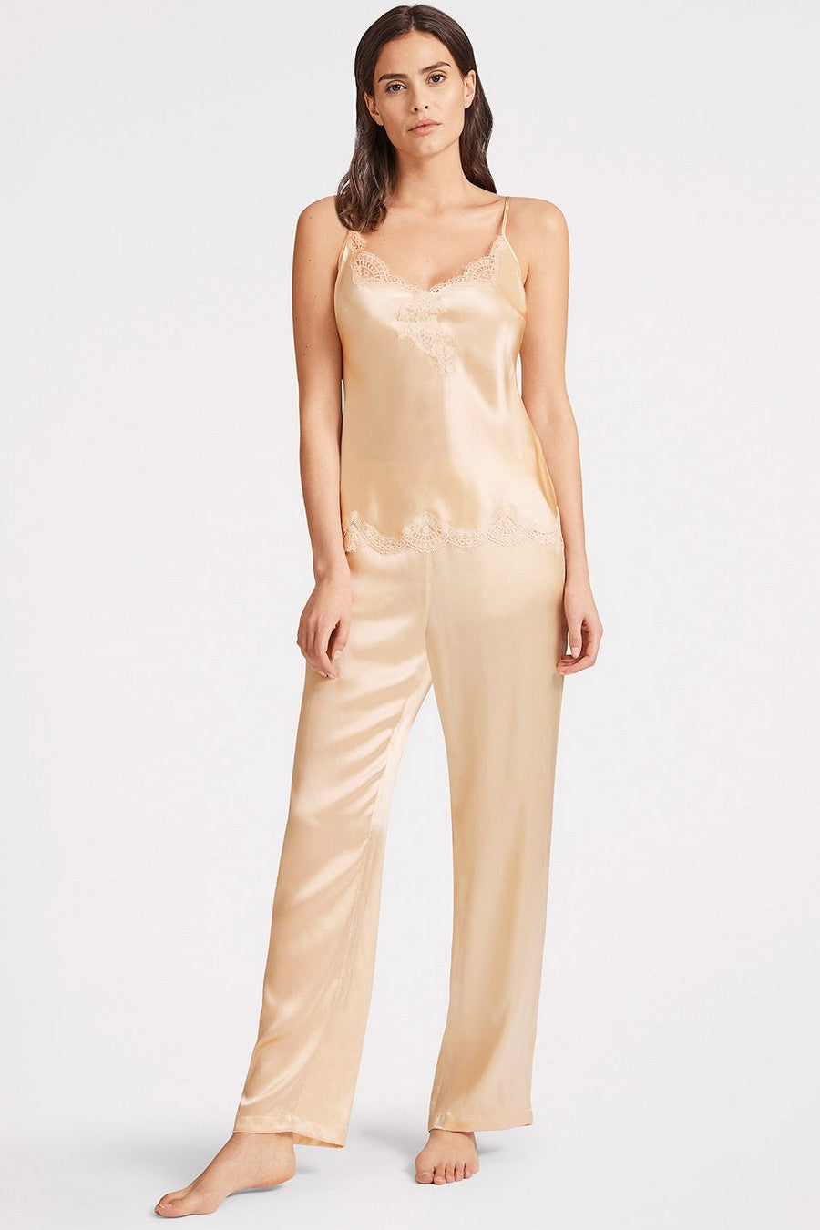 Шелковые пижамные брюки QS60 Toi Mon Amour blond