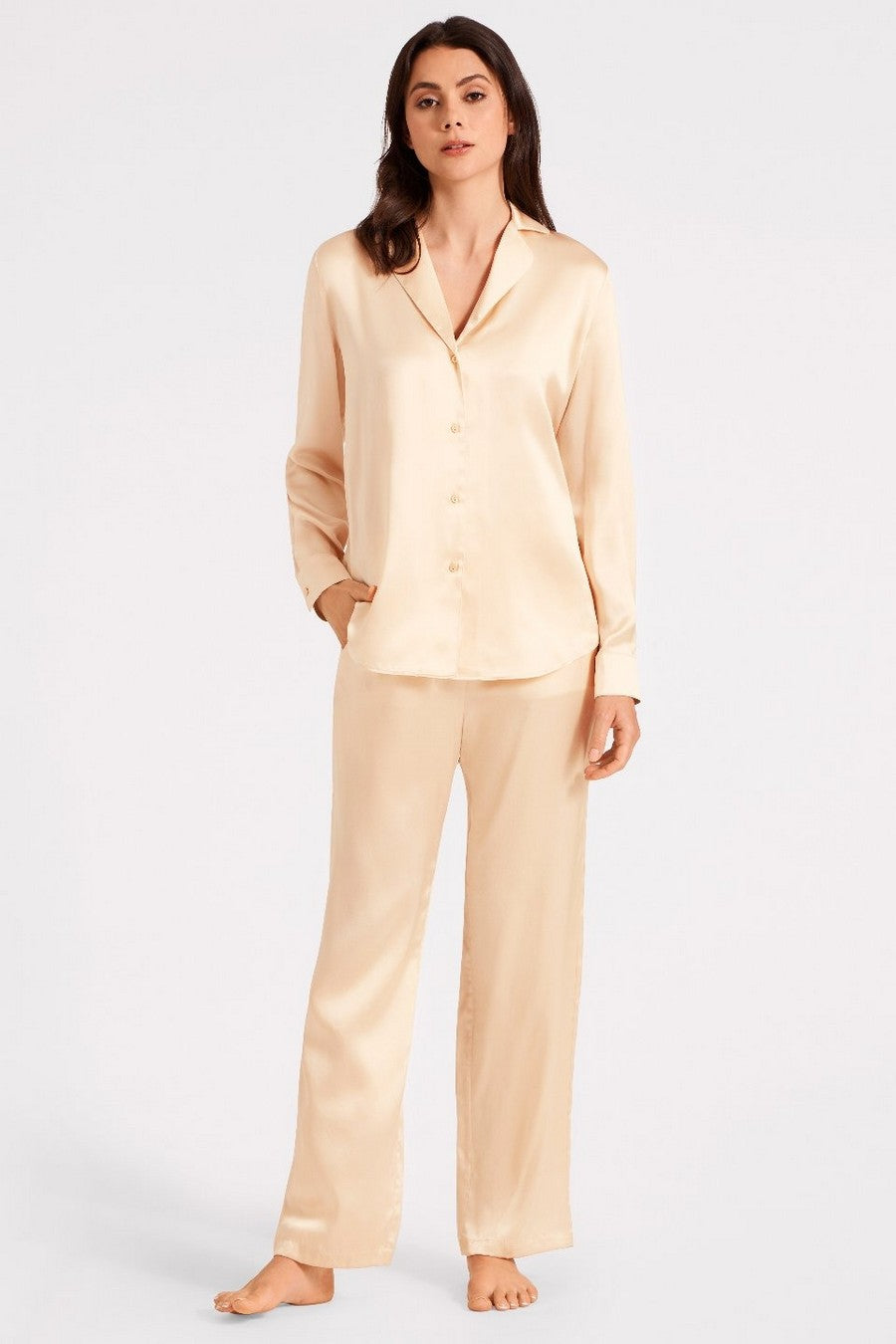Шелковые пижамные брюки QS60 Toi Mon Amour blond