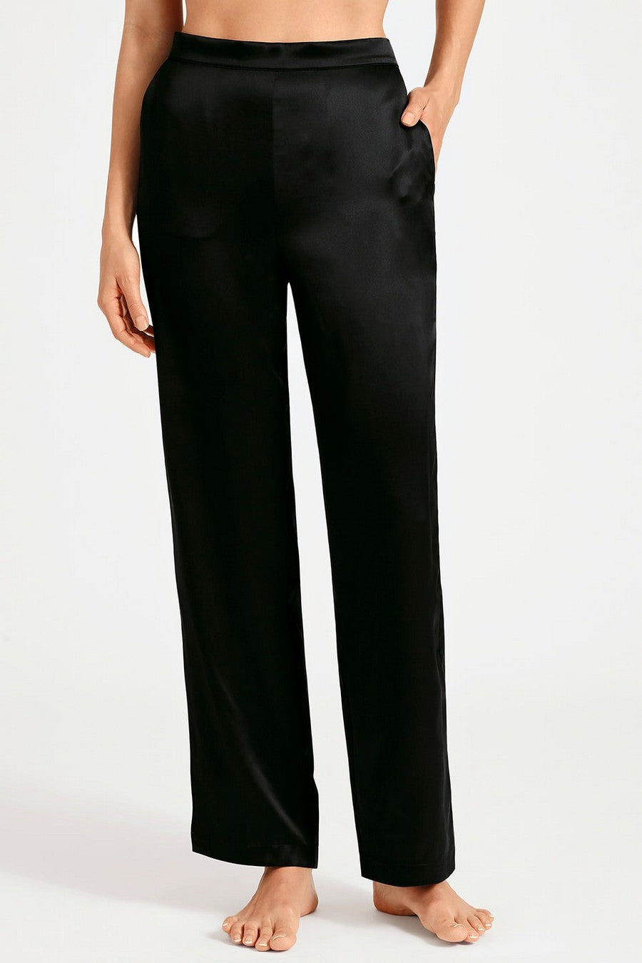 Шелковые пижамные брюки QS60 Toi Mon Amour black