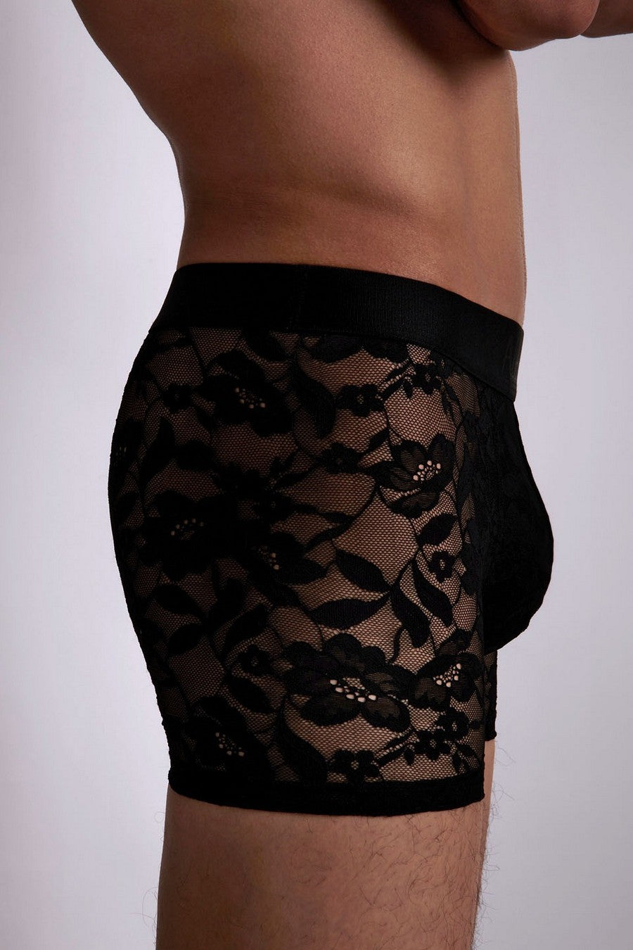 Чоловічі труси шорти з мережива XB78S Men black lace