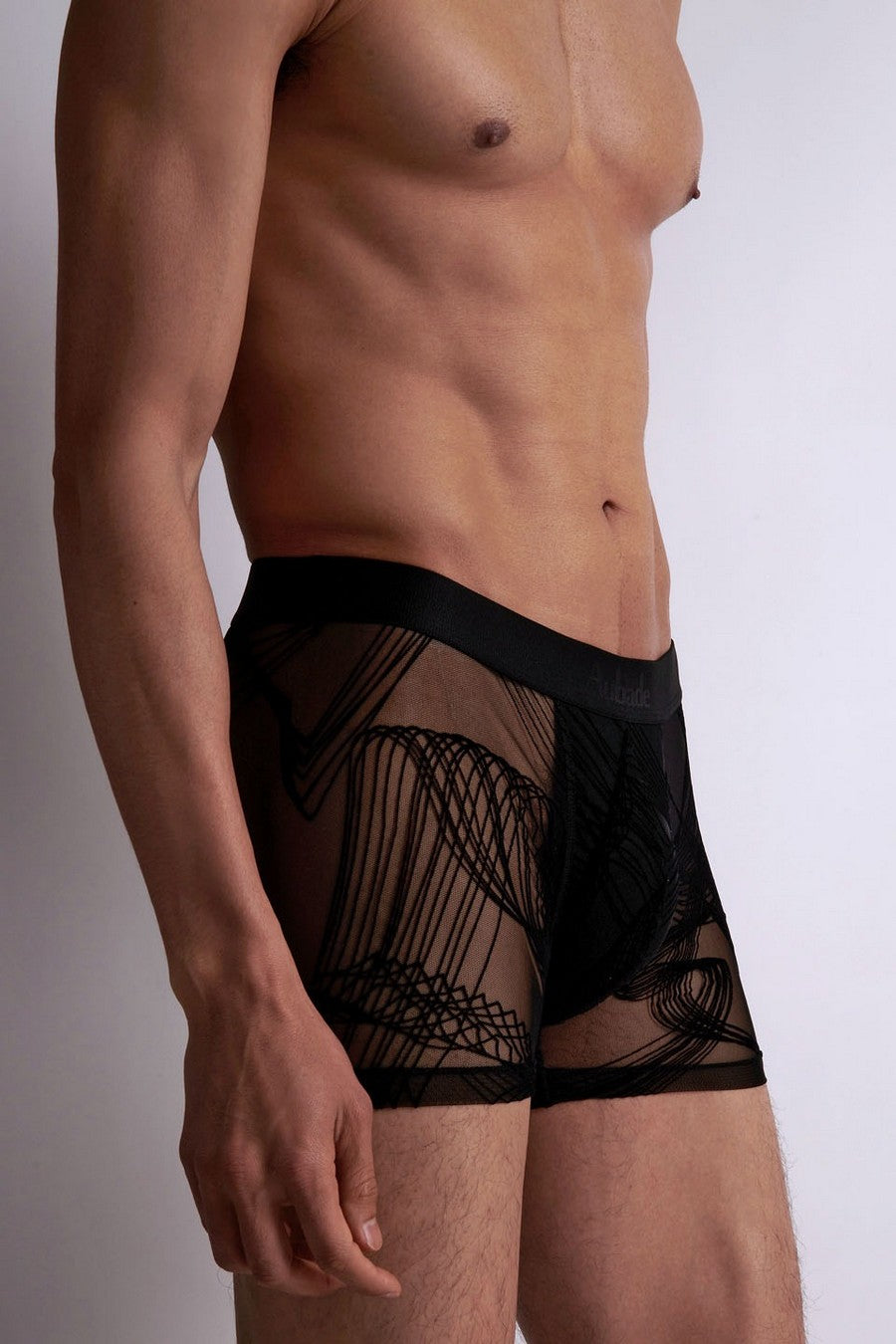 Мужские трусы шорты из микросетки XB78S Men black wavs