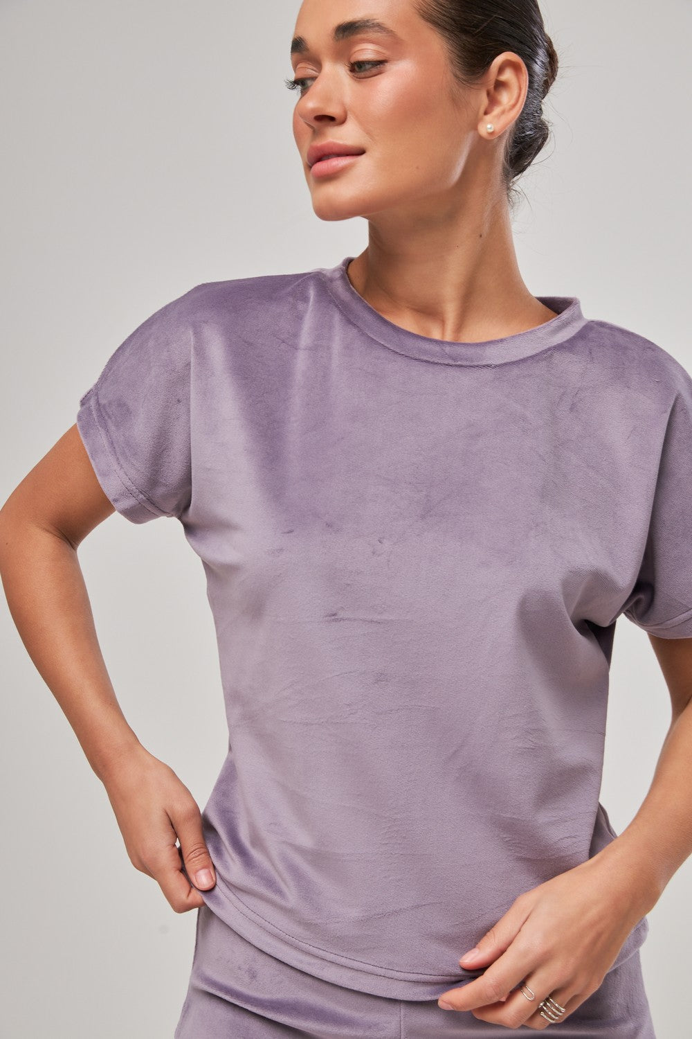 Плюшевая пижама с шортами 0277/278 lilac