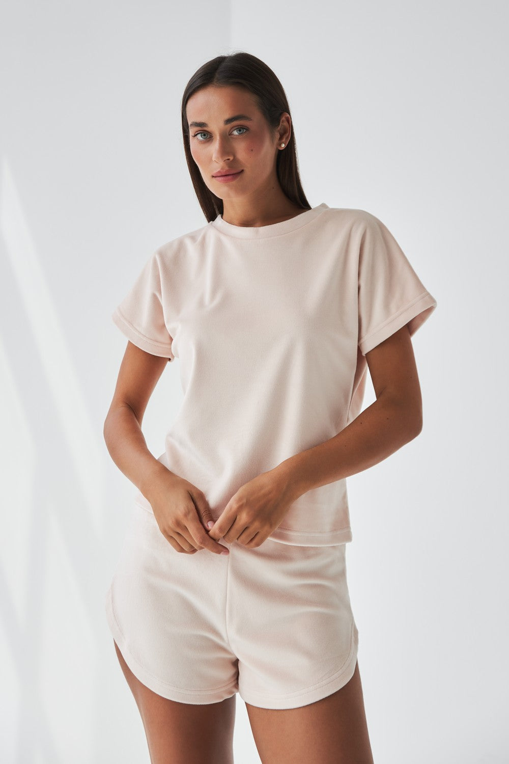 Плюшевая пижама с шортами 0277/278 peachy