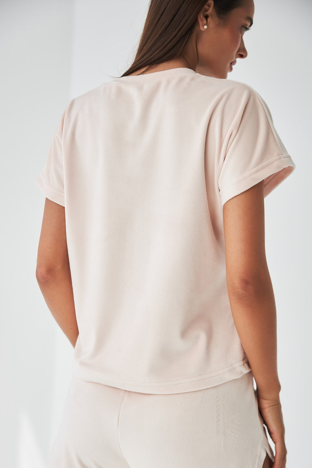 Плюшевая пижама с шортами 0277/278 peachy