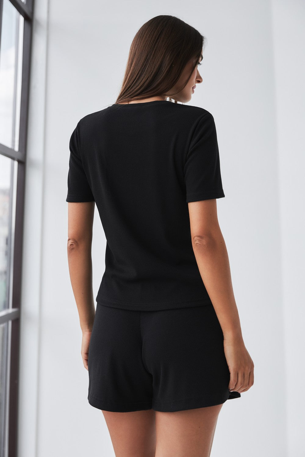 Пижама из вискозы в рубчик 0315/313 black