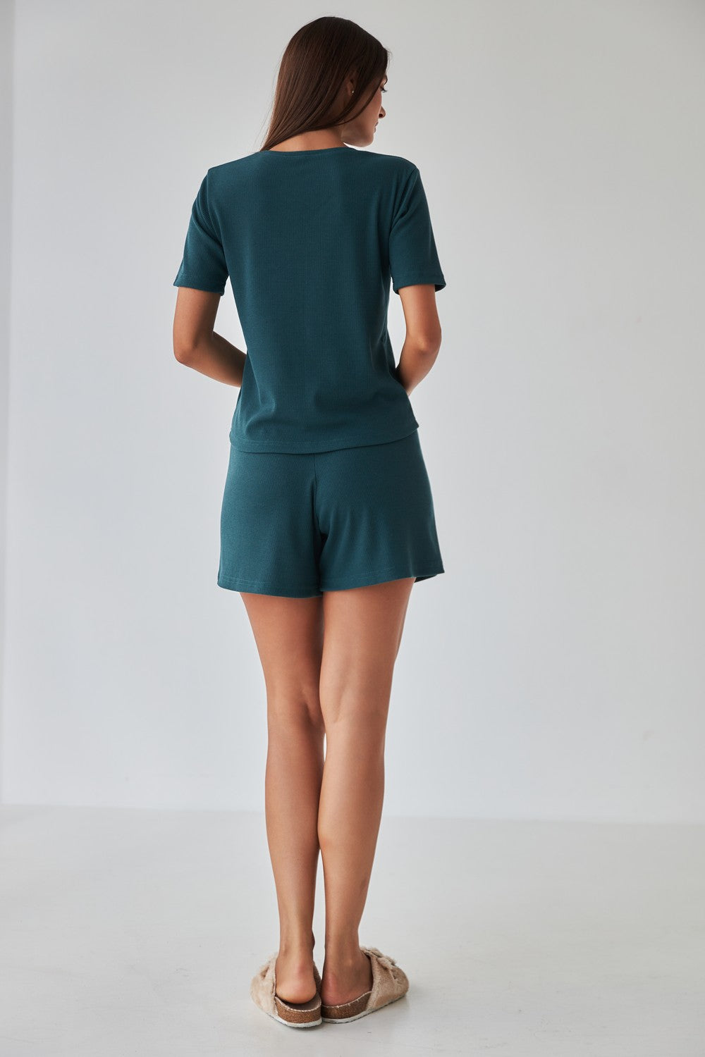 Пижама из вискозы в рубчик 0315/313 green