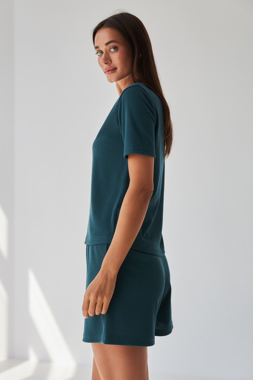 Пижама из вискозы в рубчик 0315/313 green