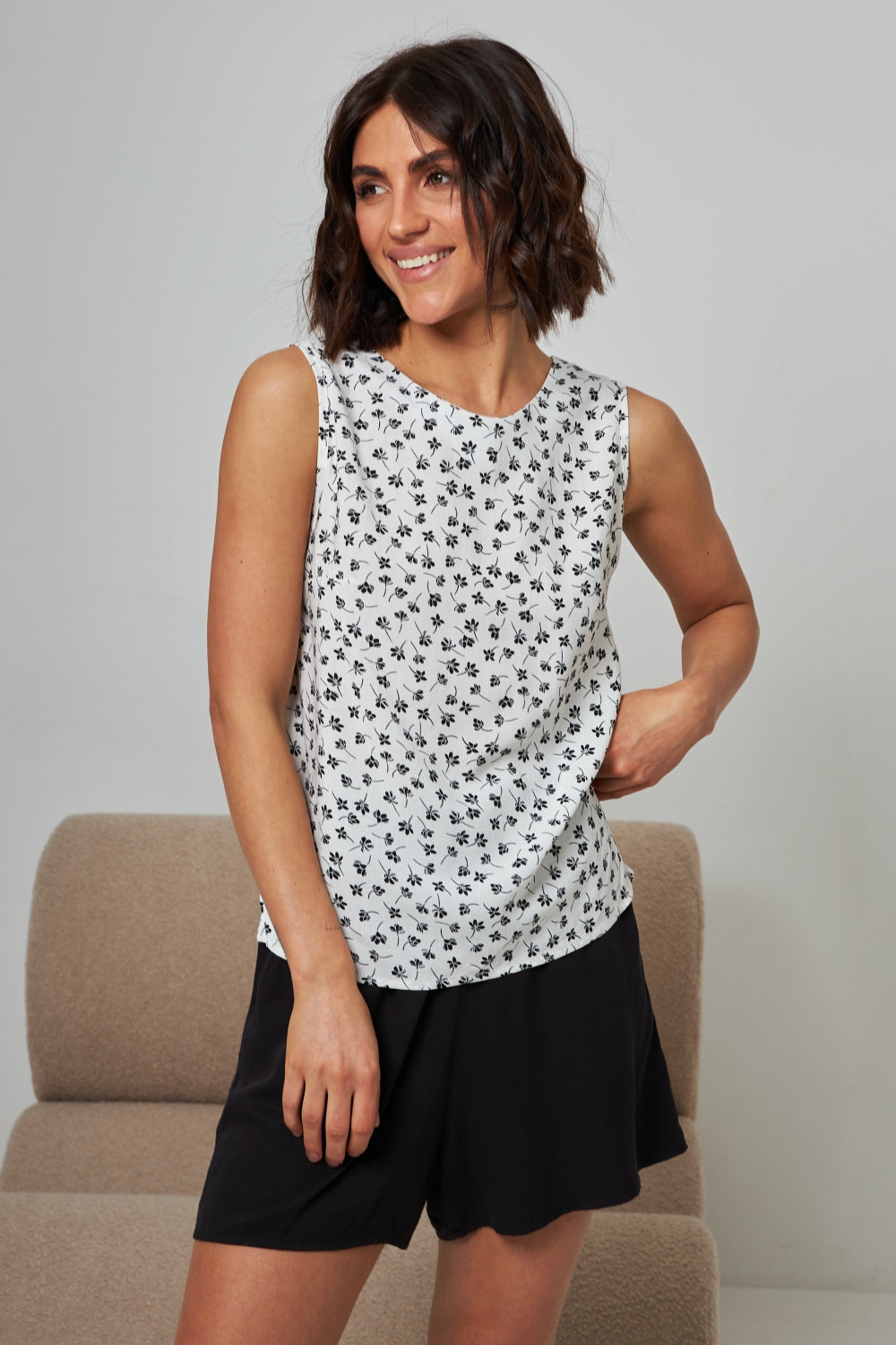 Пижама с принтом 0339/330 flowers on white