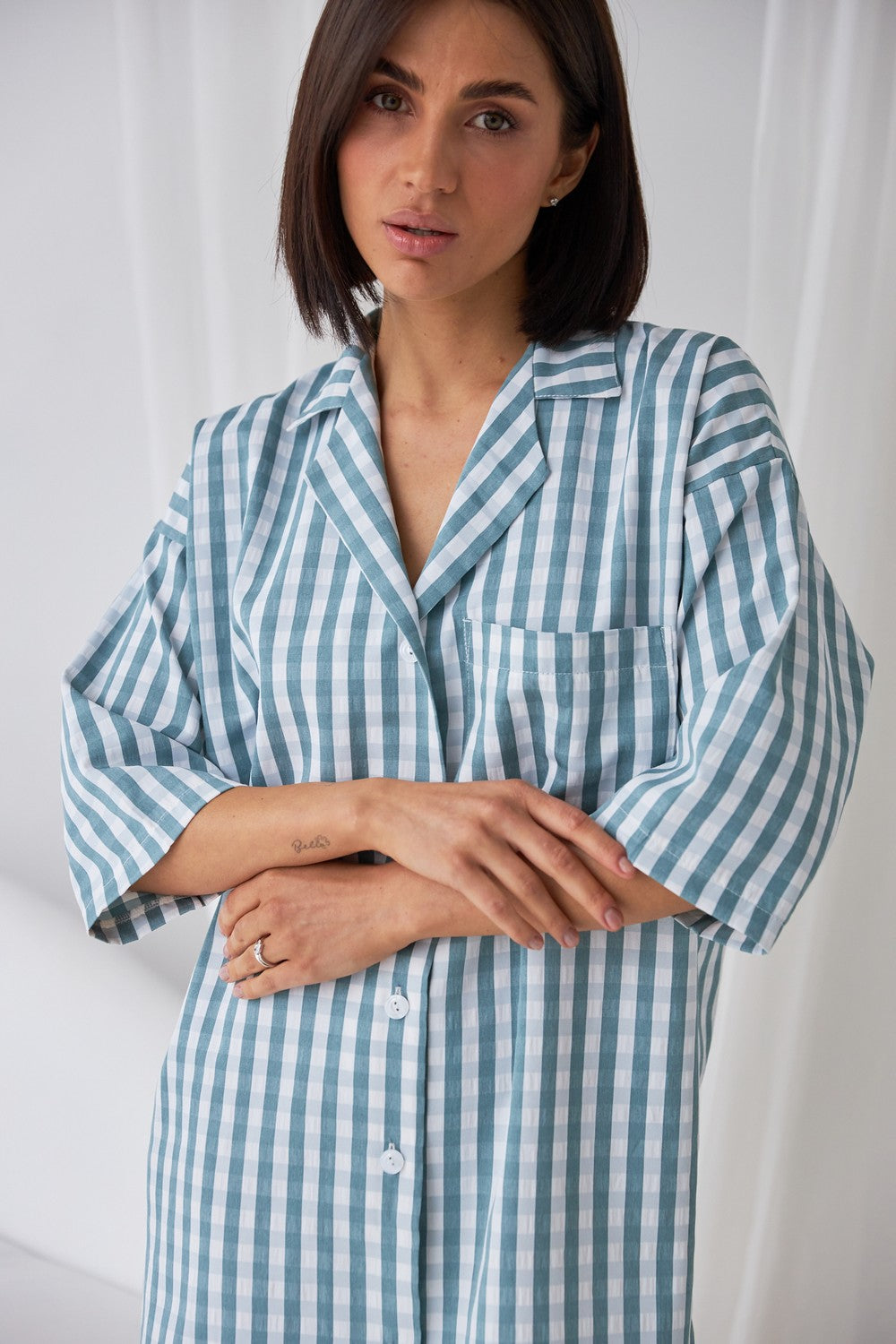 Ночная сорочка на пуговицах 0349 mint cell