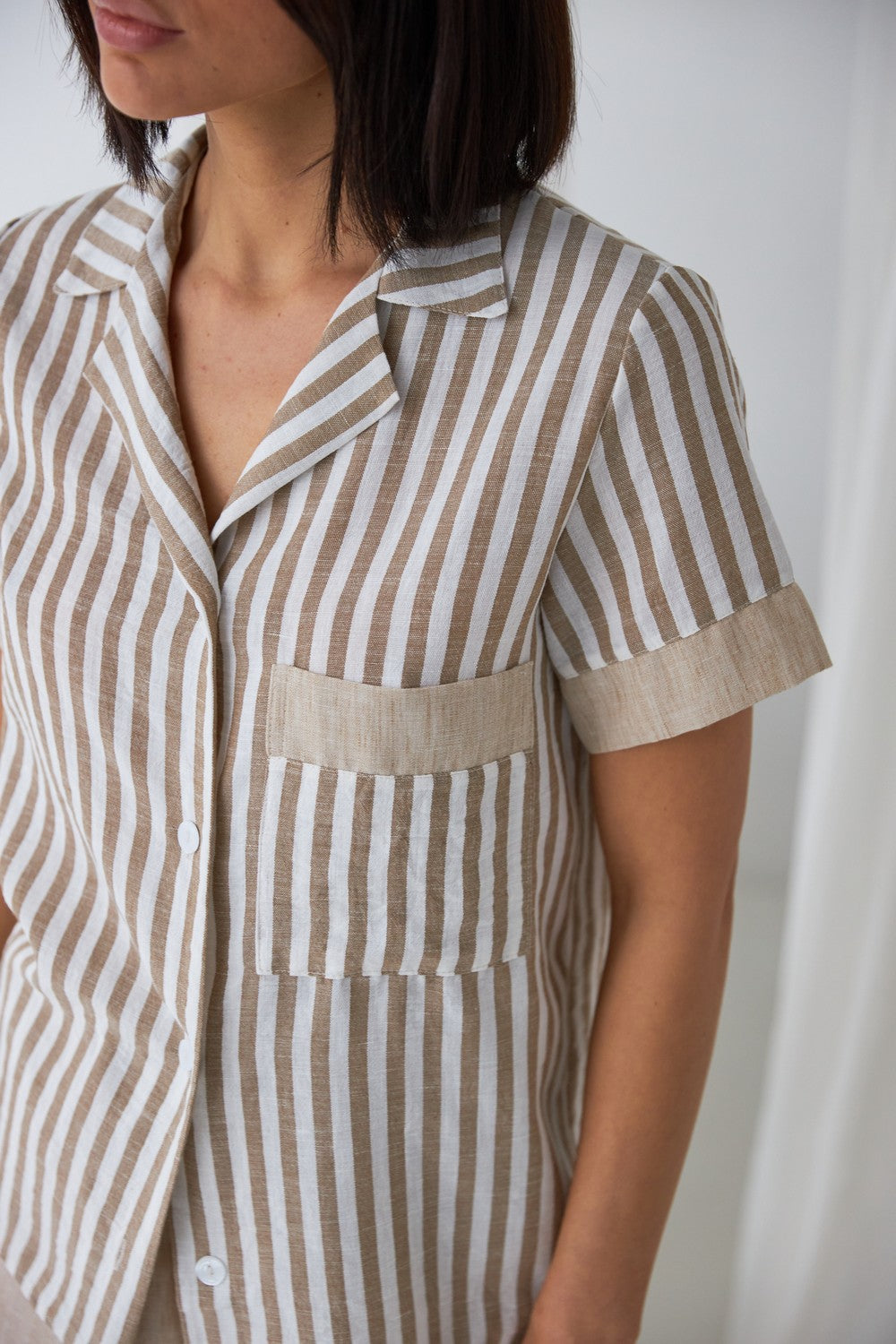 Хлопковая пижама в полоску 0365/329 beige stripe