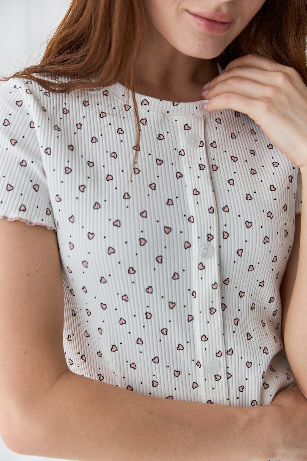 Хлопковая пижама с брюками 0369/370 hearts on milk