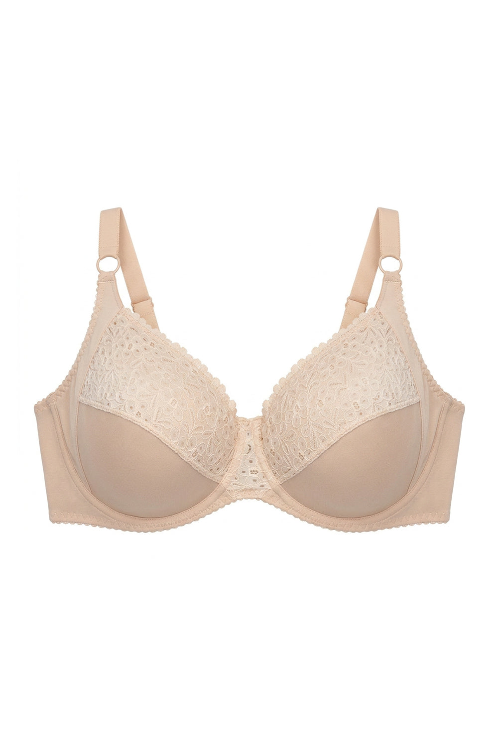 Мягкий бюстгальтер с кружевной вставкой 264 beige