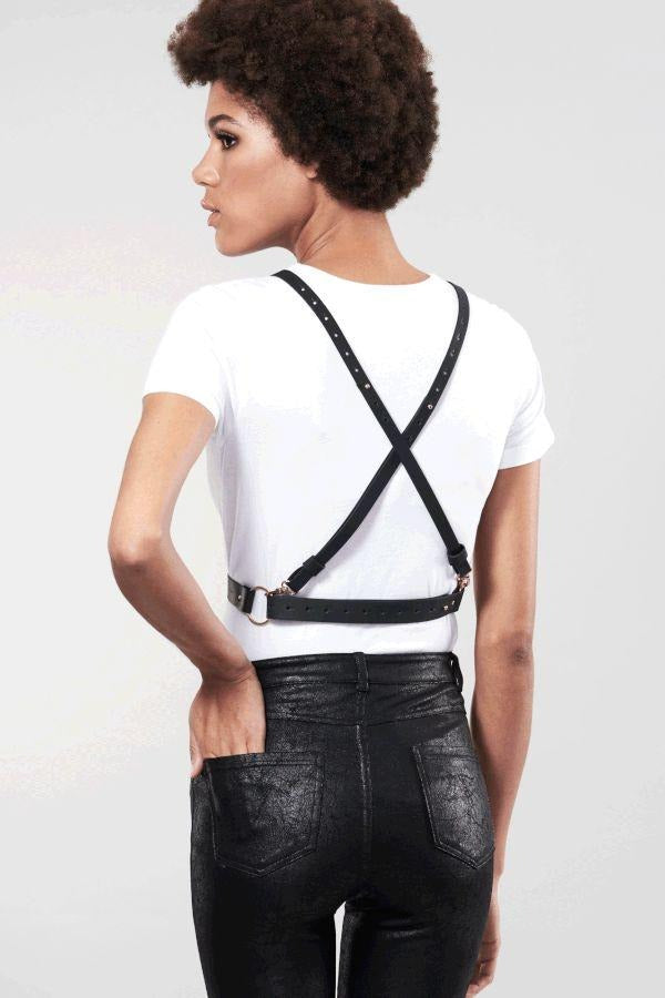 Портупея с заклепками Cross Cleavage Harness Black
