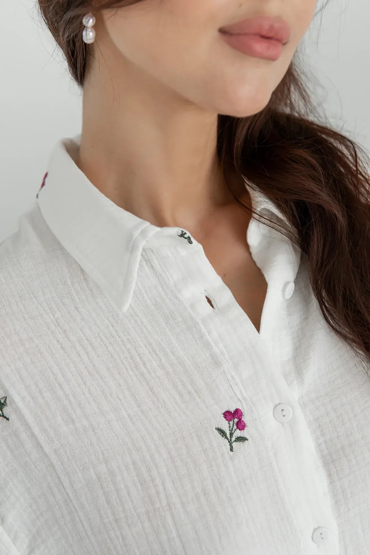Рубашка из муслина с вышивкой Blueberry ML0058-39-60