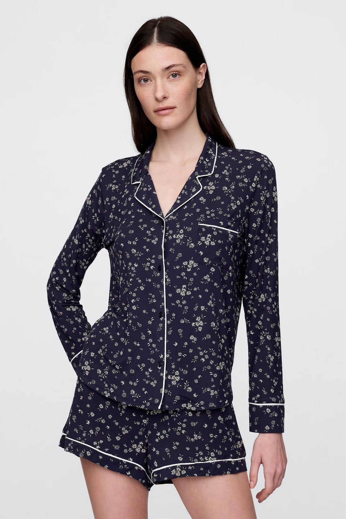 Бавовняна блуза з модалу 323986847 blue