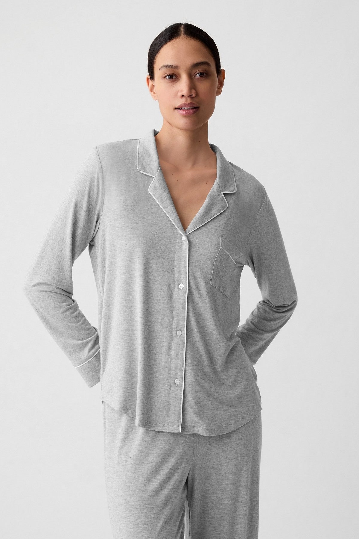 Пижамная блуза из модала 441480057 gray