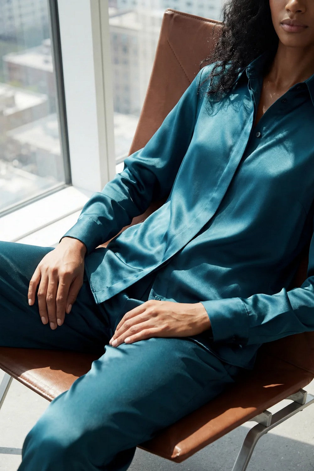 Шелковая блуза 252207-04 The Lady teal eclipse