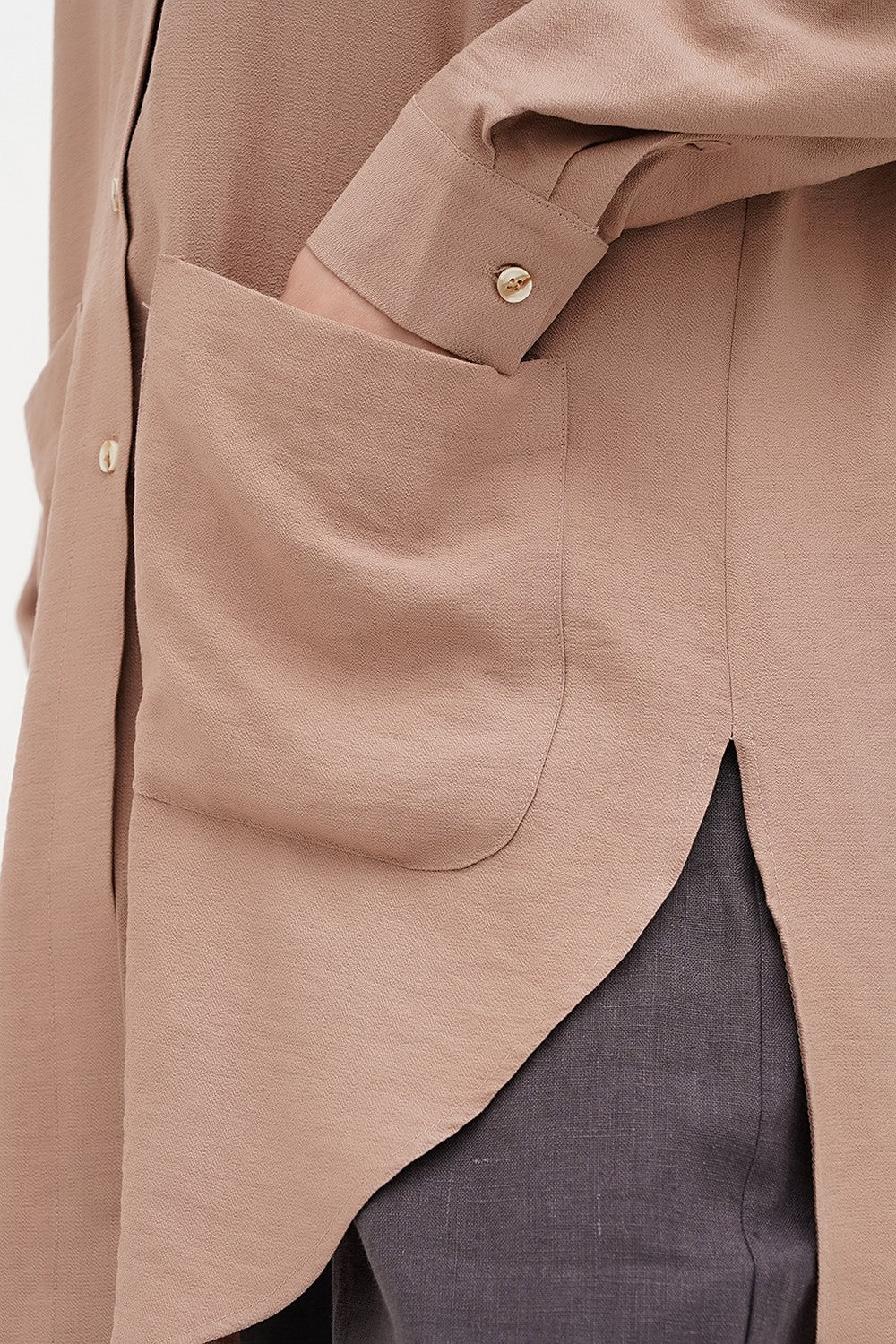 Асимметричная рубашка Marisa cappucino