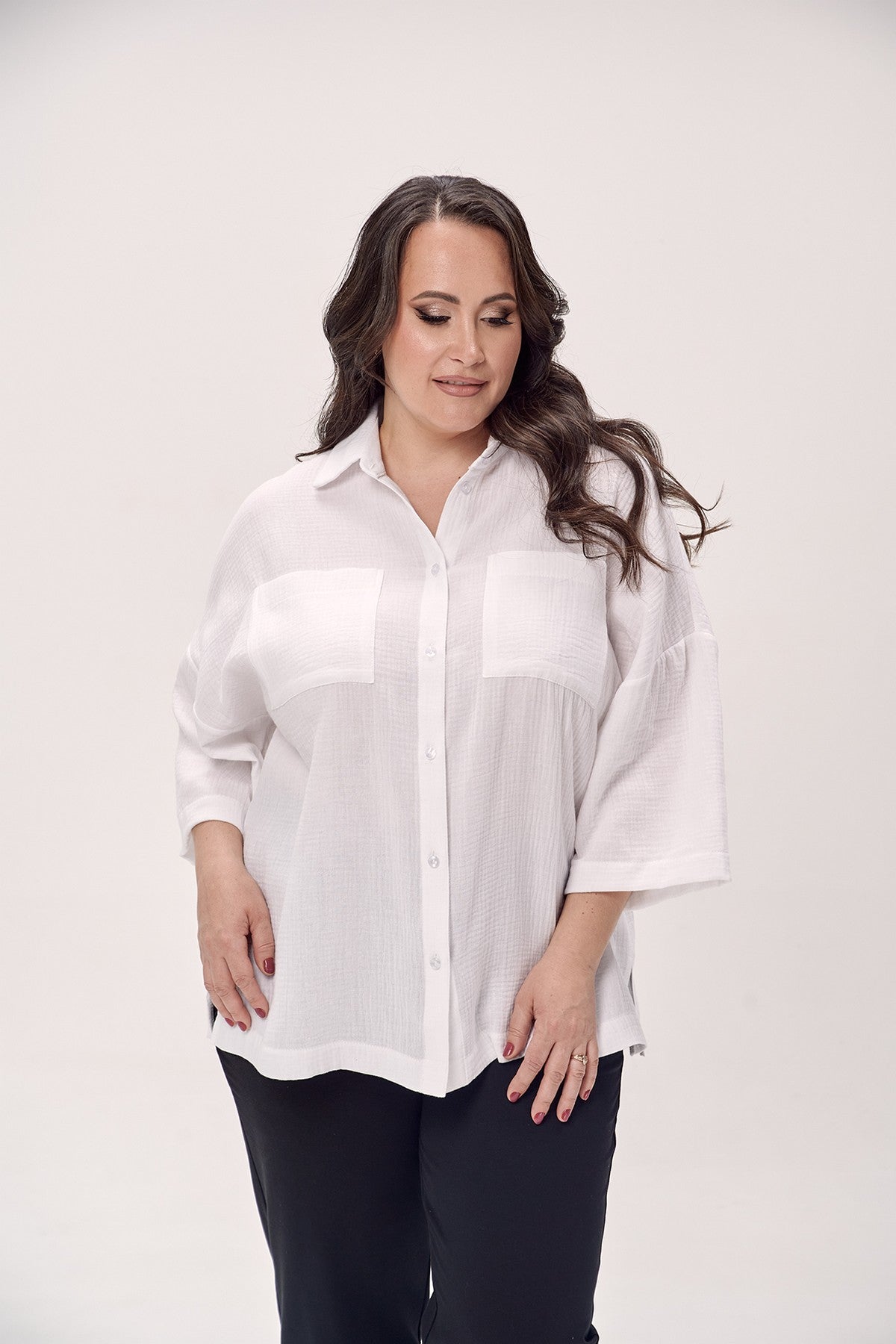 Блуза из муслина 1603 white