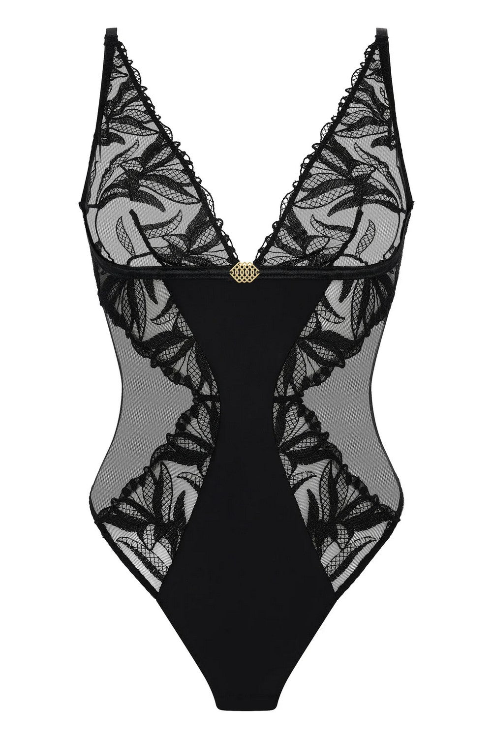 Боді-стрінг з вишивкою 6B86 Sweet Euphoria black