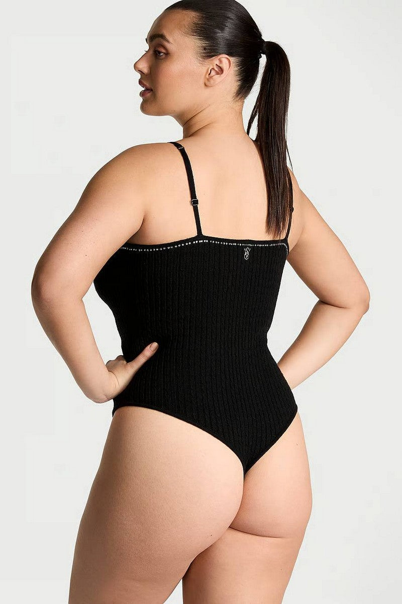 Вязаное боди со стразами 142321388 black