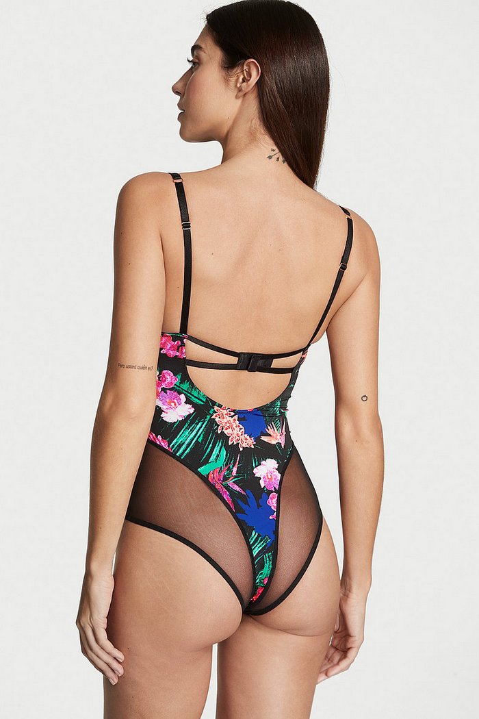 Боди с тропическим принтом 272511878 black