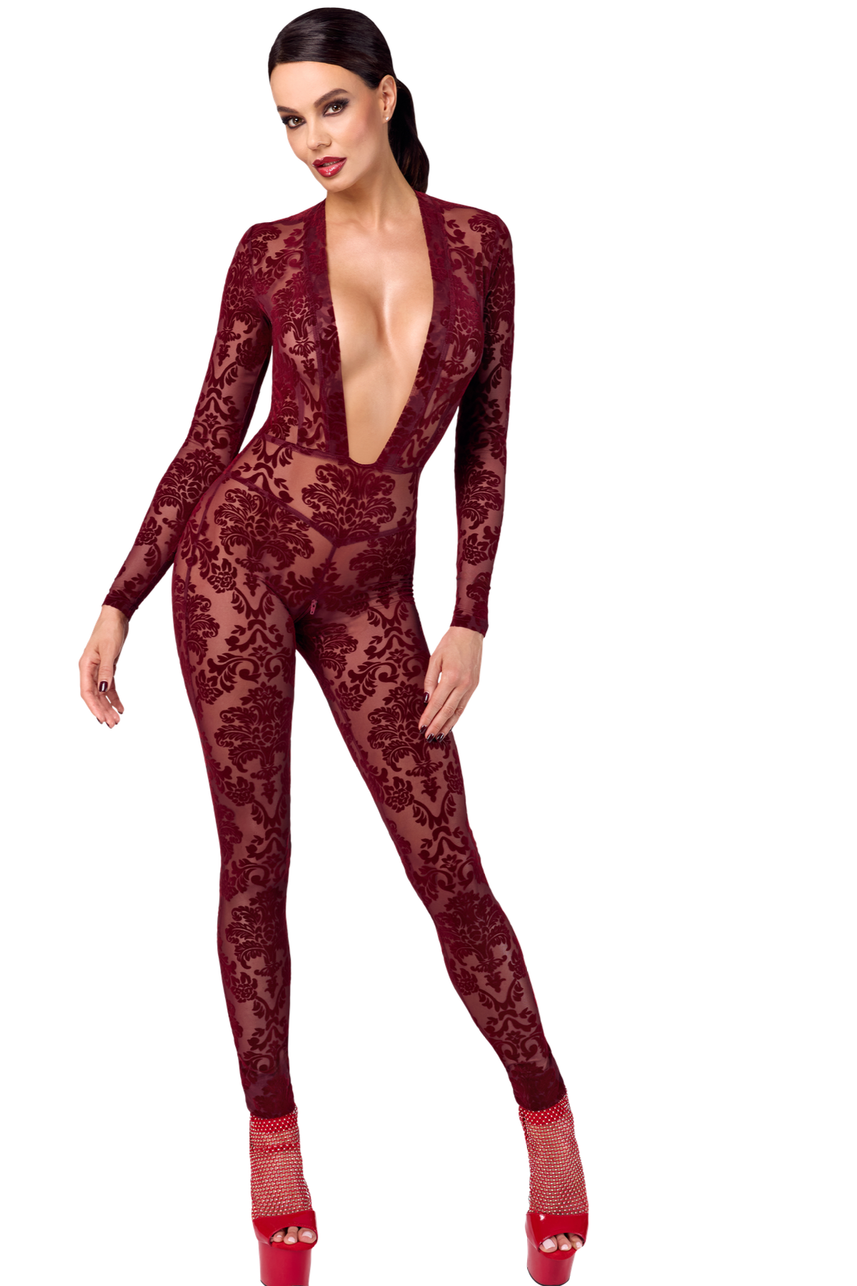 Бодістокінг з оксамитовим флоком F382 Kink Royal Noir Handmade
