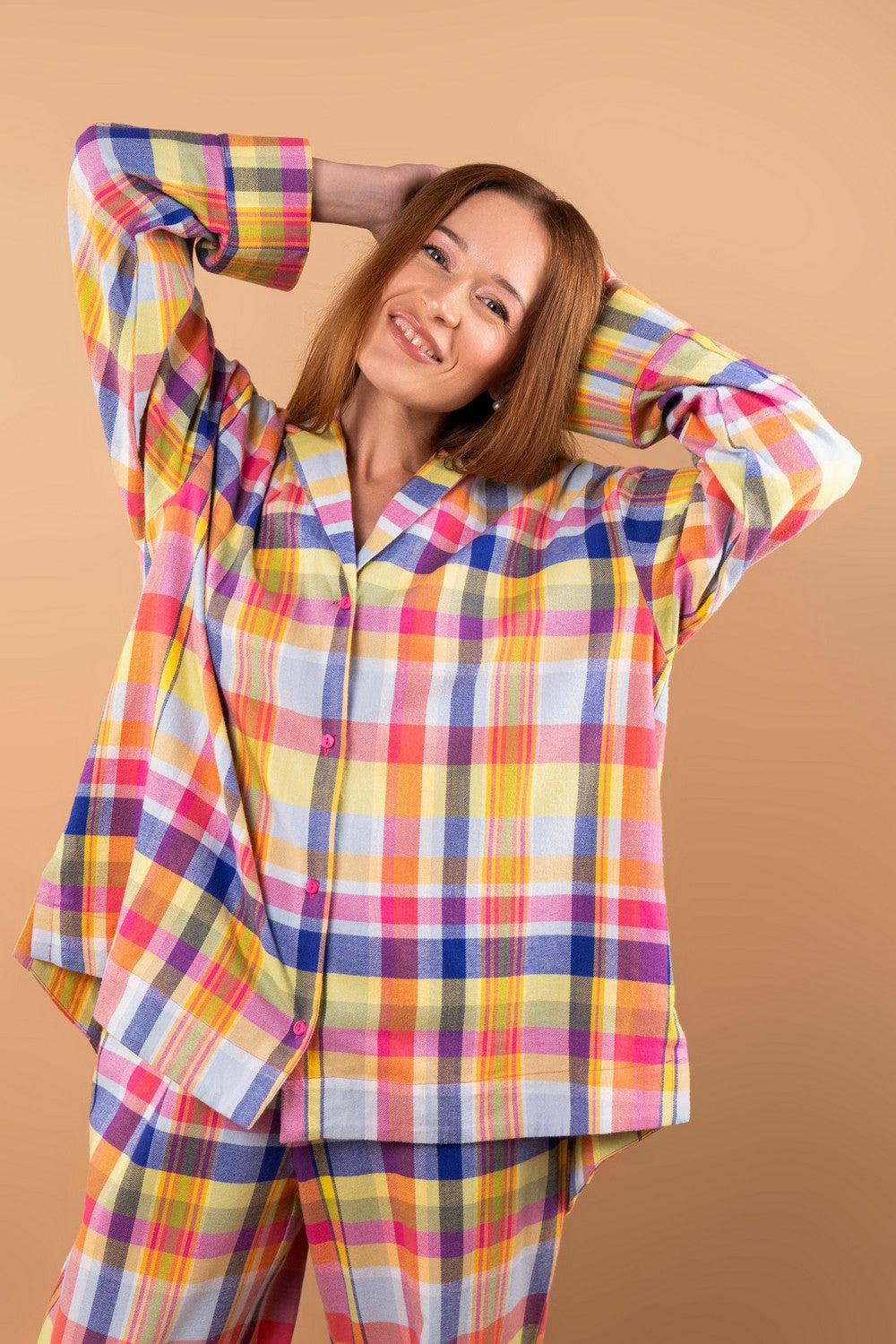 Пижамная рубашка на пуговицах HOM2418004 color cell