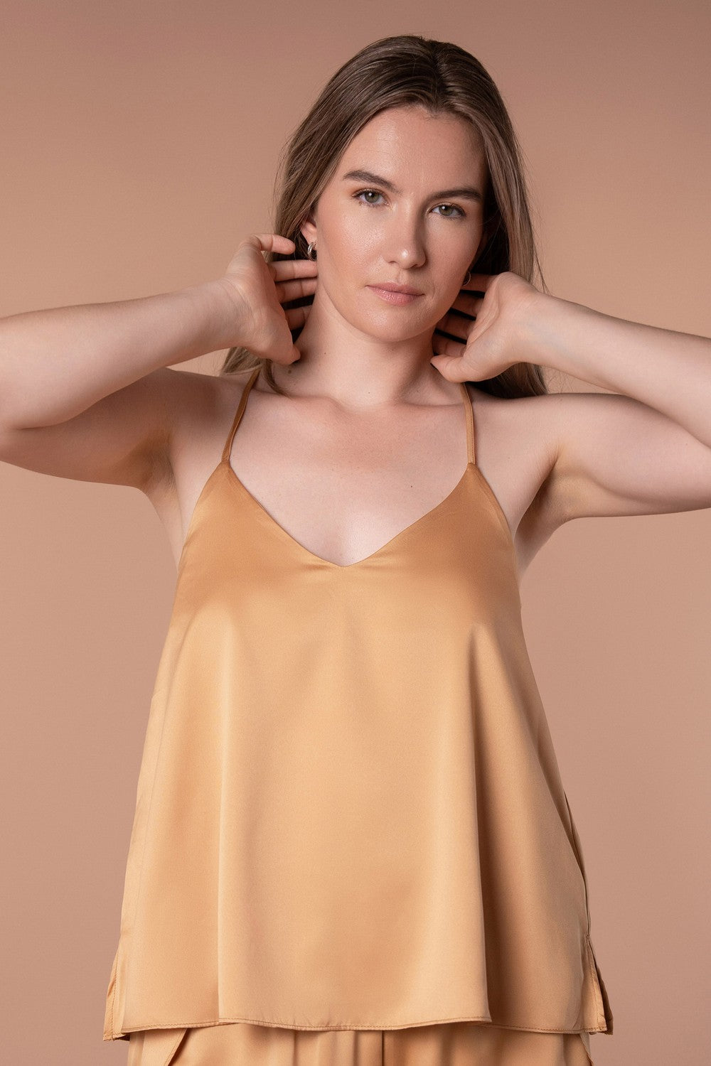 Пижамная майка на тонких бретелях HOM2419006 saffron