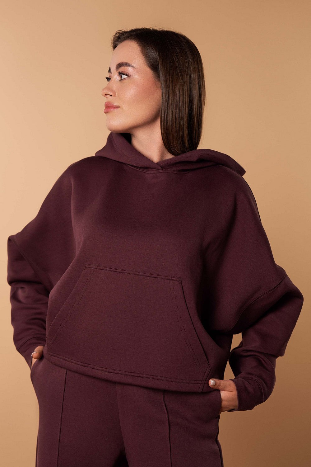 Свитшот с капюшоном HOM2425002 mahogany