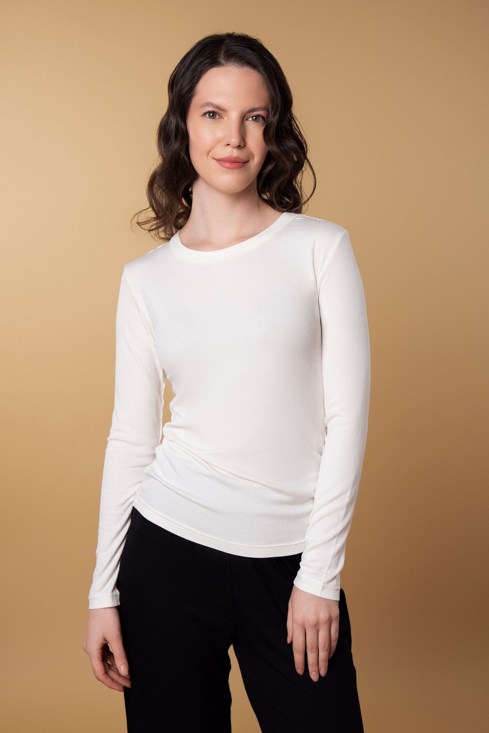 Лонгслив в рубчик HOM25313042 ivory