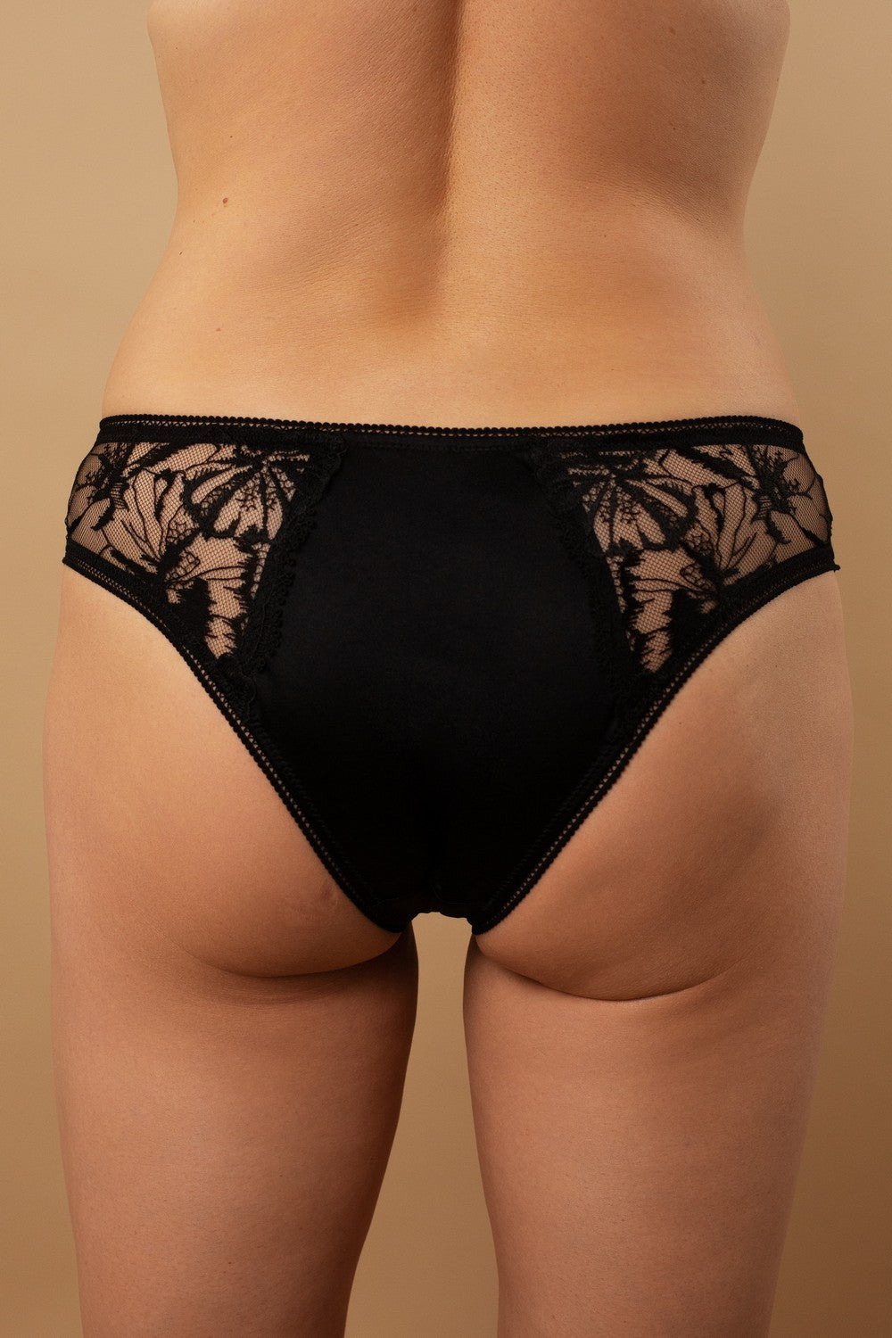 Трусики бразилиана с кружевом SLZ25802004 black