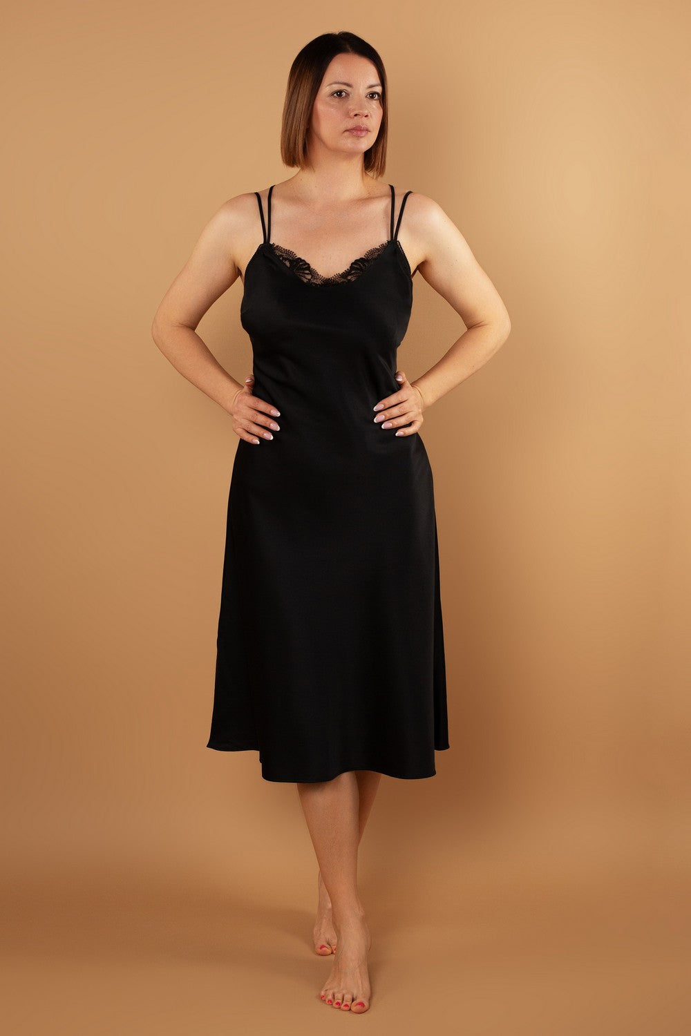 Ночная сорочка из сатина SLZ25803001 black