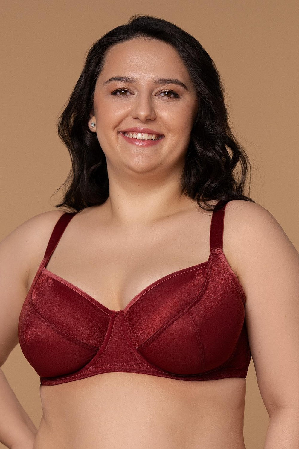 Блестящий мягкий бюстгальтер SLZ27301311 burgundy