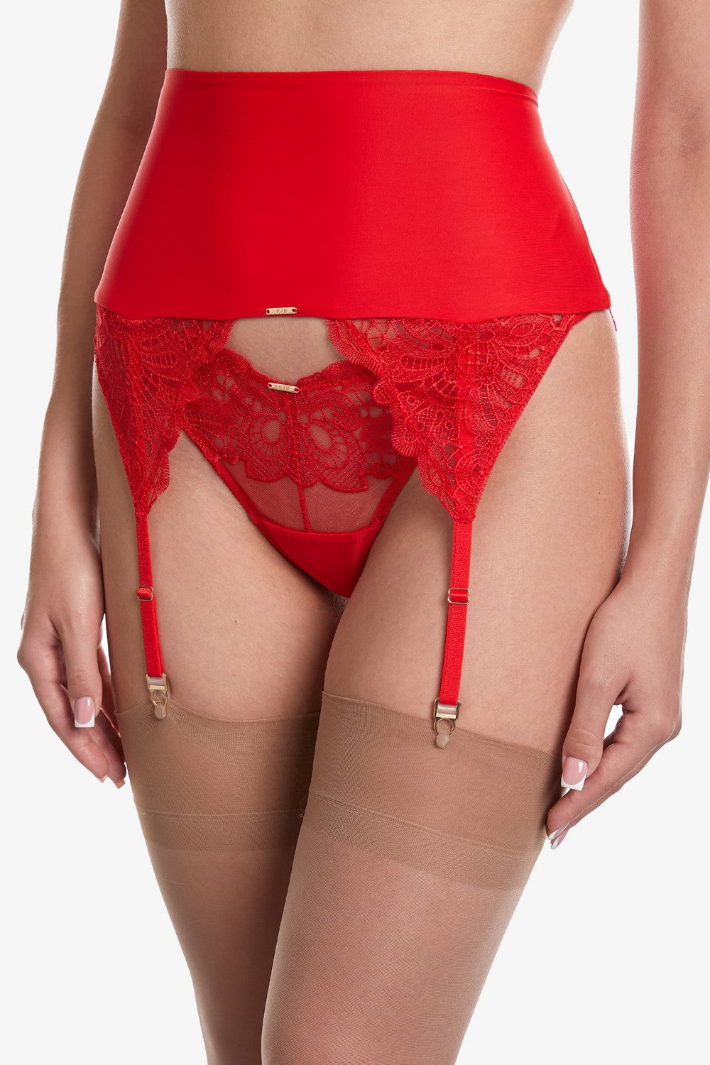 Широкий пояс для чулок Бельведер ПЧ4 red