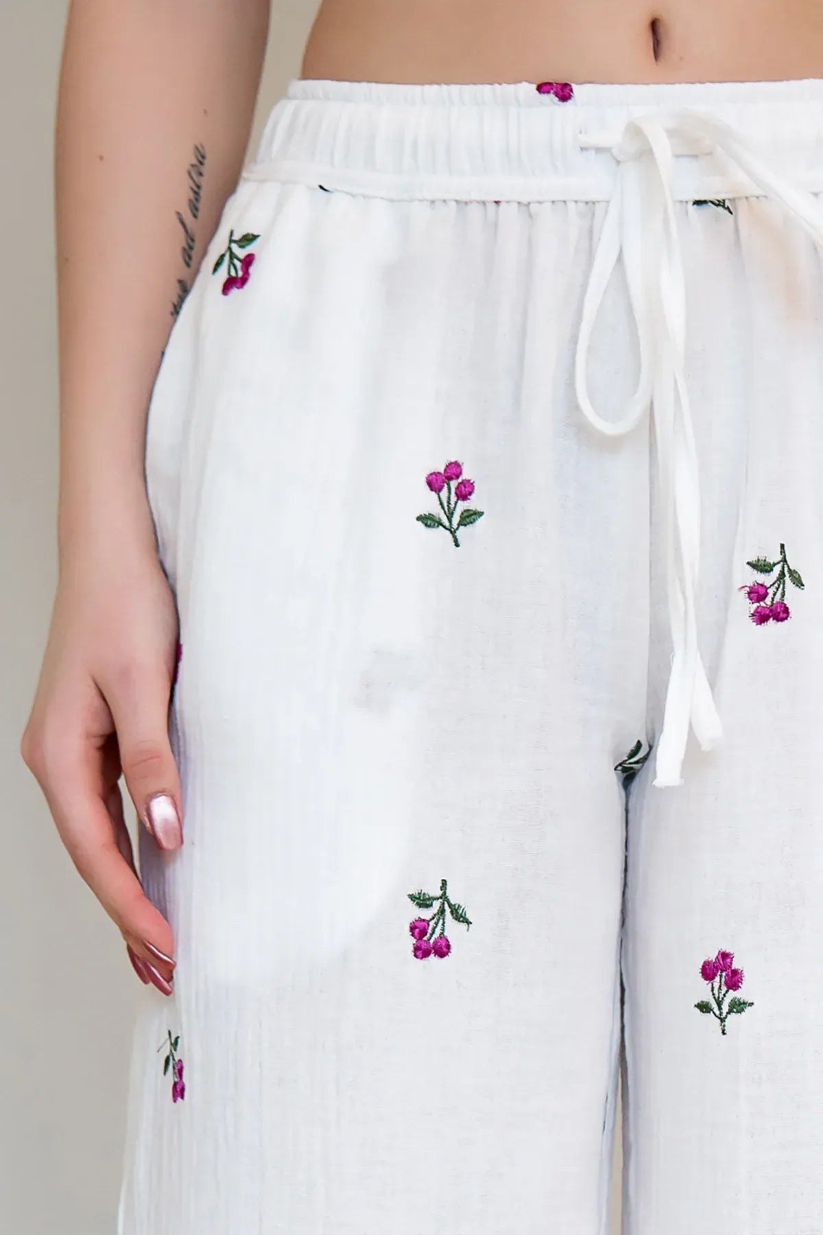 Штани з мусліну з вишивкою Blueberry ML0084-39-09