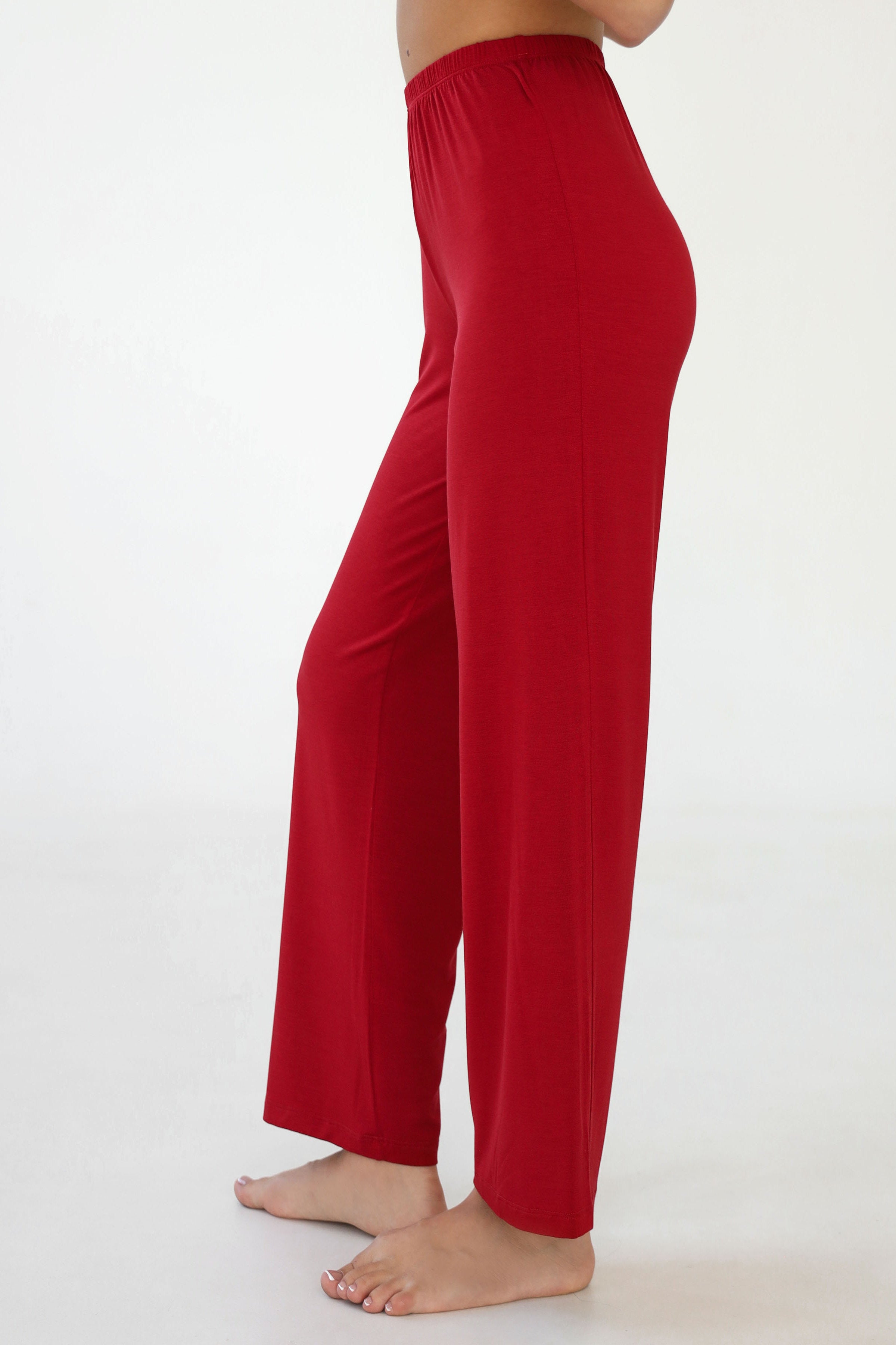 Пижамные брюки из модала 24076 bordo