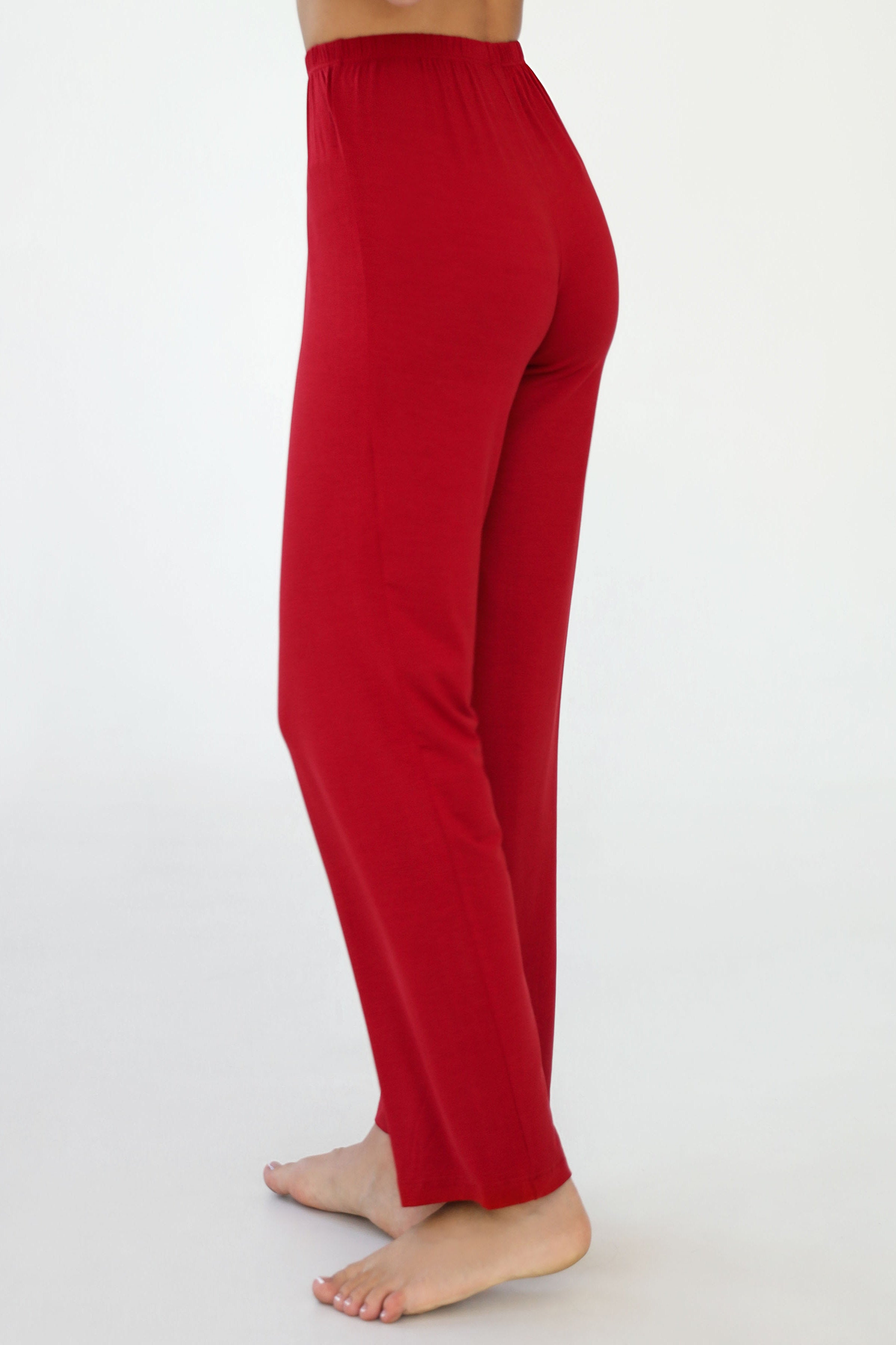 Пижамные брюки из модала 24076 bordo