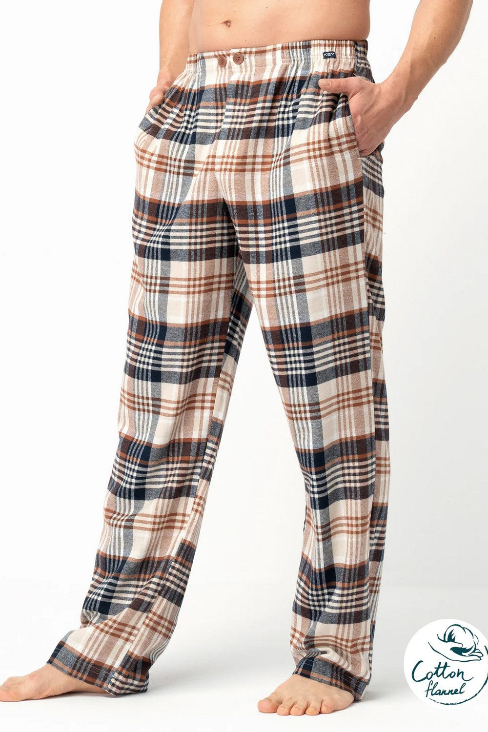 Мужские фланелевые брюки MHT 443 beige